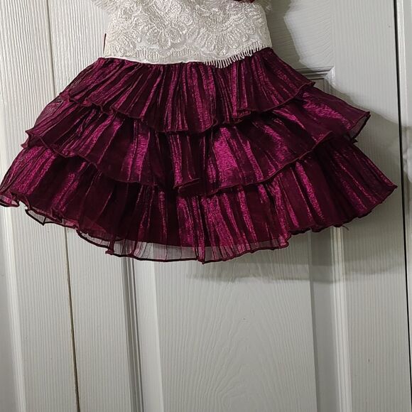 Jona Michelle  Ivory Wine Dress with Diaper Cover  Sz 6m NWT - Picture 2 of 8